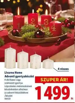 Lidl Livarno Home Adventi gyertyakészlet ajánlat