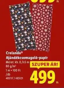 Lidl crelando Ajándékcsomagoló-papír ajánlat