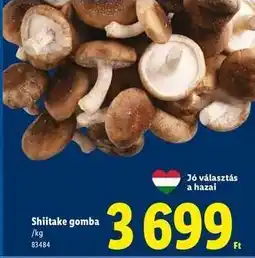 Lidl Shiitake gomba ajánlat