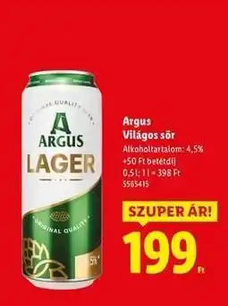 Lidl Argus Világos sör ajánlat