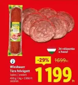 Lidl WIESBAUER Túra felvágott ajánlat