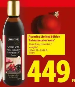 Lidl Acentino Limited Edition Balzsamecetes krém ajánlat