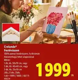 Lidl crelando Festővászon ajánlat