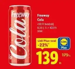 Lidl FREEWAY Cola ajánlat