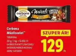 Lidl CERBONA Müzliszelet ajánlat