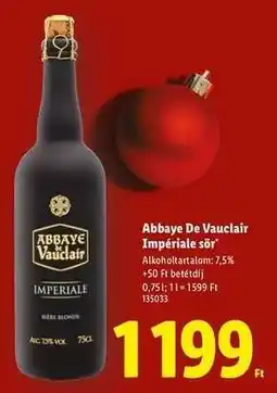 Lidl ABBAYE DE VAUCLAIR Impériale sör ajánlat