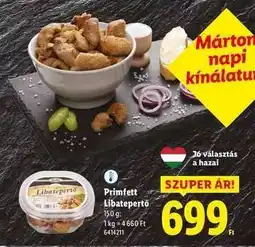 Lidl Prímfett Libatepertő ajánlat