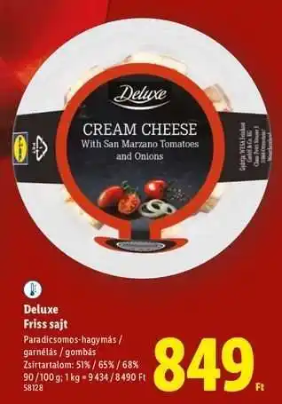 Lidl DELUXE Friss sajt ajánlat