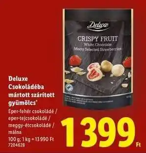 Lidl Deluxe Csokoládéba mártott szárított gyümölcs ajánlat
