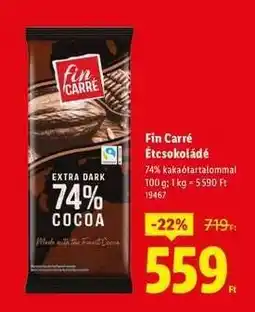 Lidl FIN CARRÉ Étcsokoládé ajánlat