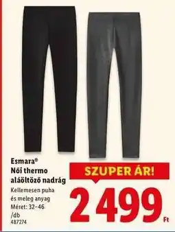 Lidl Esmara Női thermo aláöltöző nadrág ajánlat