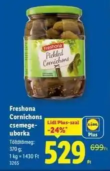 Lidl FRESHONA Cornichons csemegeuborka ajánlat