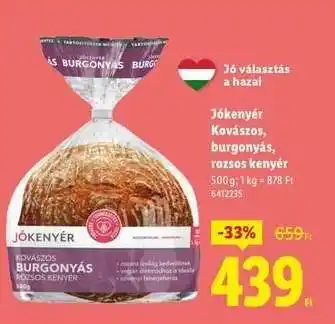 Lidl JÓKENYÉR Kovászos, burgonyás, rozsos kenyér ajánlat