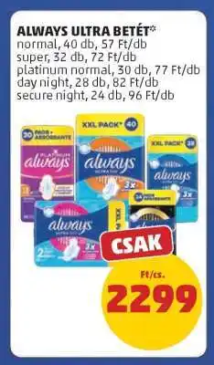 PENNY Always Ultra Betét ajánlat
