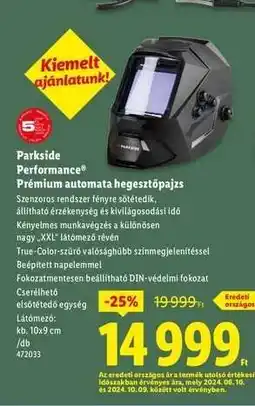 Lidl Parkside Performance Prémium automata hegesztőpajzs ajánlat