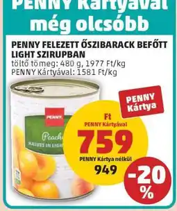 PENNY PENNY felezett őszibarack befőtt light szirupban ajánlat