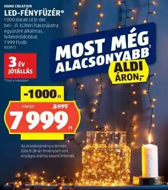 ALDI HOME CREATION LED-FÉNYFŰZÉR ajánlat