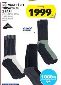 ALDI Női vagy férfi túrazokni, 2 pár ajánlat