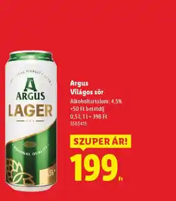 Lidl Argus Világos sör ajánlat