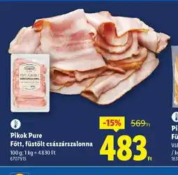 Lidl Pikok Pure Főtt, füstölt császárszalonna ajánlat