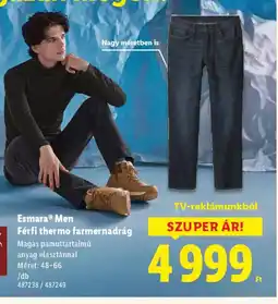 Lidl Esmara® Men Férfi thermo farmernadrág ajánlat