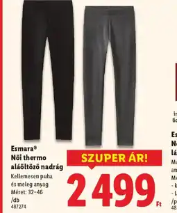 Lidl Esmara Női thermo aláöltöző nadrág ajánlat
