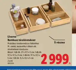 Lidl Livarno Bambusz tárolrendszer ajánlat
