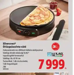 Lidl Silvercrest® riáspalacsinta-sütő ajánlat