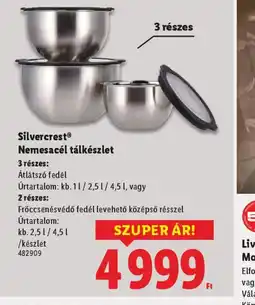Lidl Silvercrest Nemesacél tálkészlet ajánlat