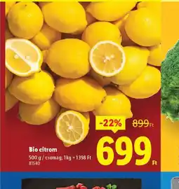Lidl Bio citrom ajánlat
