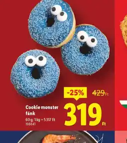 Lidl Cookie monster fánk ajánlat