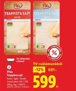 Lidl Pilos Trappista sajt ajánlat