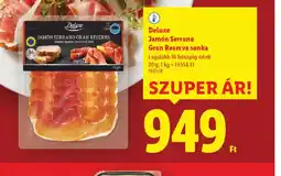 Lidl Deluxe Jamn Serrano Gran Reserva sonka ajánlat