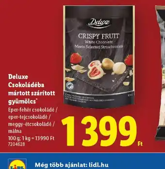 Lidl Deluxe Csokoládéba mártott szárított gyümölcs ajánlat