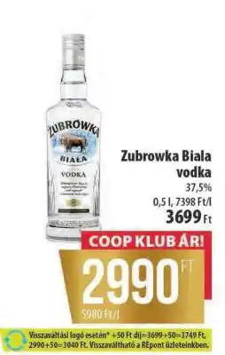 Coop ZUBROWKA Biala vodka ajánlat
