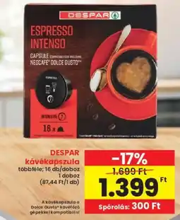 Interspar DESPAR kávékapszula ajánlat