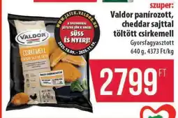 Coop Valdor panírozott, Cheddar sajttal töltött csirkemell ajánlat
