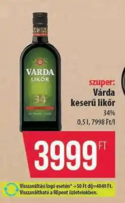 Coop Várda Keserű Likőr ajánlat