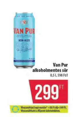 Coop Van Pur alkoholmentes sör ajánlat