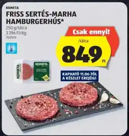 ALDI KOMETA Friss sertés-marha hamburgerhús ajánlat