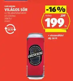 ALDI KARLSKRONE VILÁGOS SÖR ajánlat