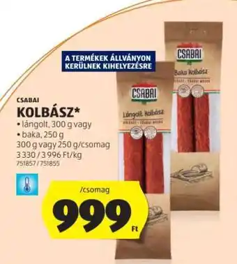 ALDI Csabai Kolbász ajánlat