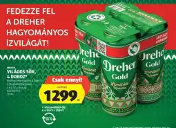 ALDI Dreher Gold Világos Sör, 4 doboz ajánlat