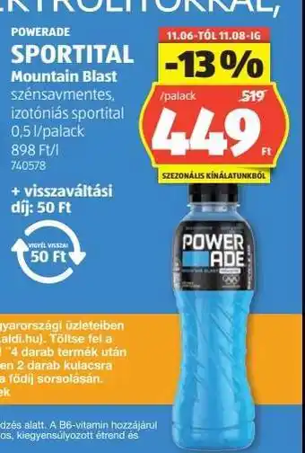 ALDI POWERADE SPORTITAL Mountain Blast ajánlat