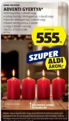 ALDI HOME CREATION ADVENTI GYERTYA ajánlat