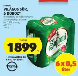 ALDI Soproni Világos Sör, 6 Doboz ajánlat
