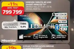 Auchan HISENSE 100U7Q 4K UHD SMART MINILED TV ajánlat