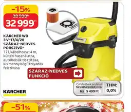 Auchan KÄRCHER WD 3 V-17/4/20 SZÁRAZ-NEDVES PORSZÍV ajánlat