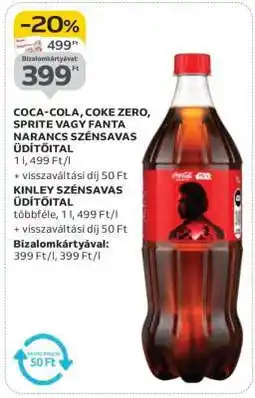 Auchan Coca-Cola, Coke Zero, Sprite vagy Fanta Narancs Szénsavas Üdítőital ajánlat