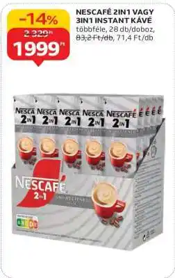 Auchan NESCAFÉ 2in1 vagy 3in1 Instant Kávé ajánlat
